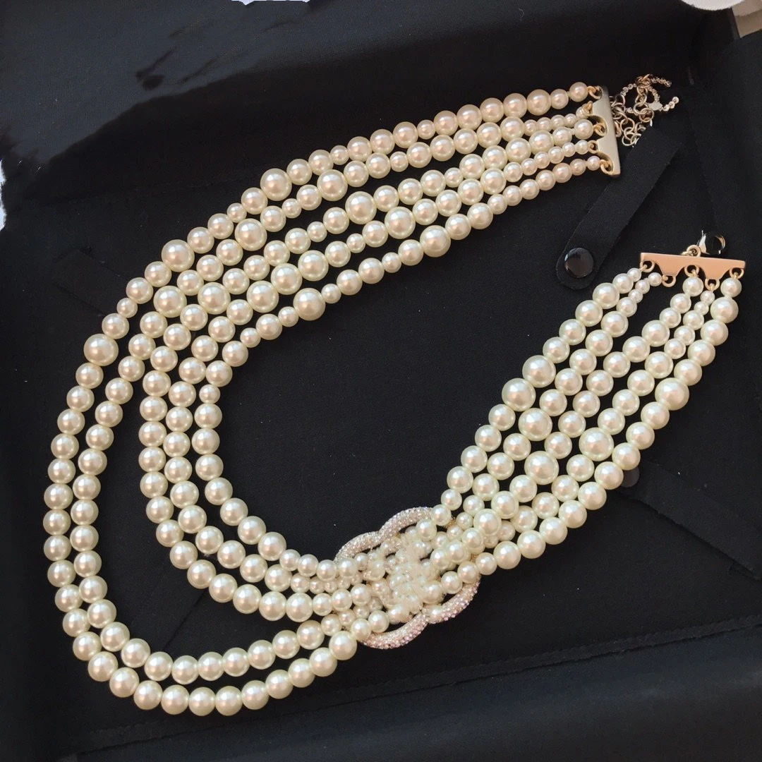 Luxury Pearl Jewelry Designer Famous Brand Pearl Necklace Fashion Banquet Pearl Necklace