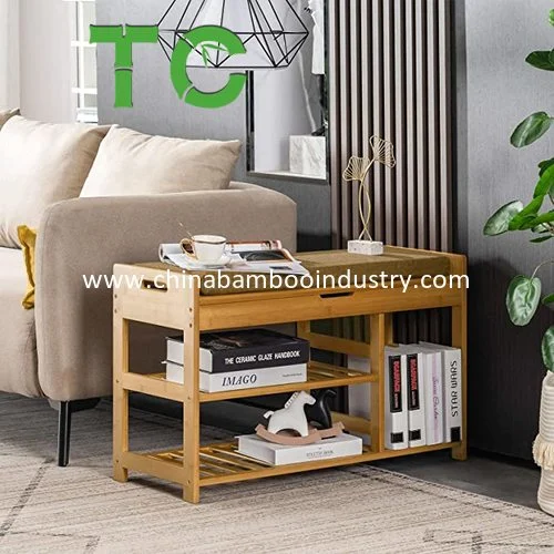 Wholesale/Supplier Bamboo Hallway Shoe Bench Shoe Storage Bench Wooden Change Shoe Stool