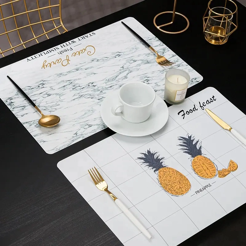 Nordic Simple Style Table Mat OPP Leather Home Rectangular Non Slip and Heat Insulation Place Mat Can Be Customized Eat Mat