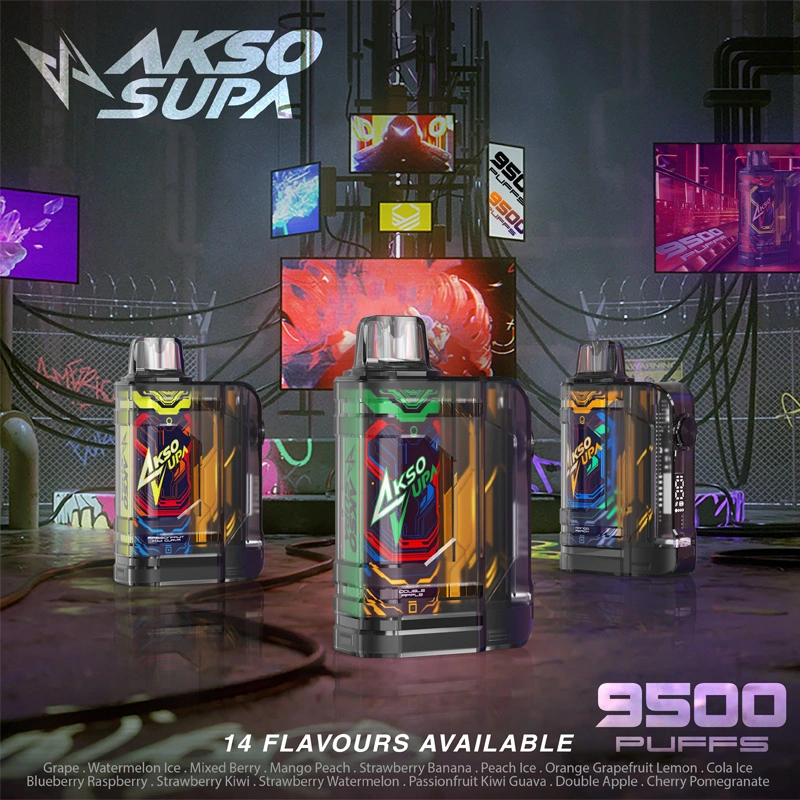 Akso Supa 9500 Puff Zbood OEM ODM Multi-Flavor Volume Tornado Jam Screen Vecee Dummy Vaporizers Disposable Vape