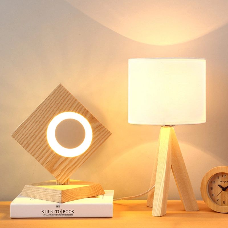 Moya New Nordic Decoracion Lámpara de noche la lámpara de mesa LED modernos de madera