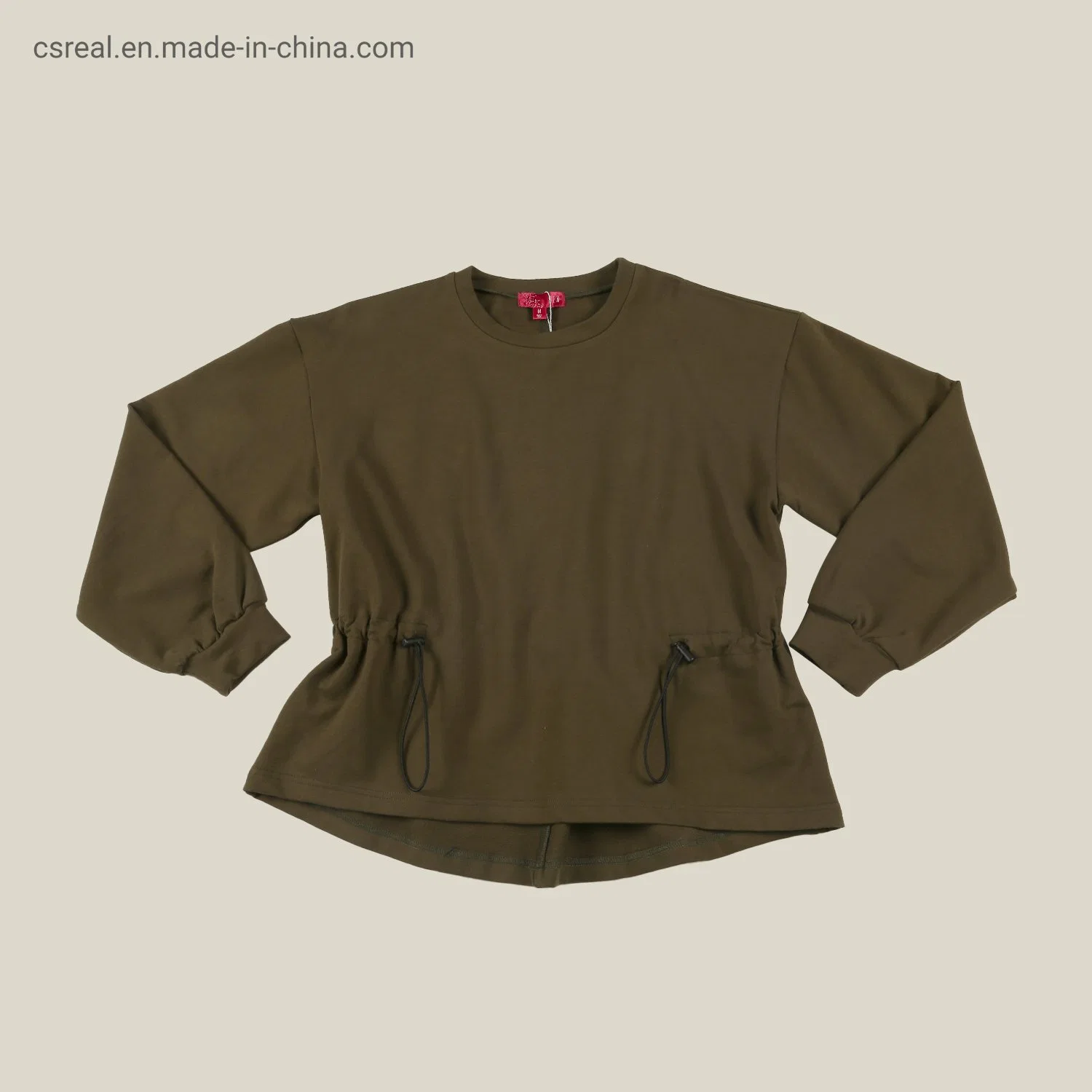 Mädchen Kinder 2022 Mode Kleidung Kinder Grün Farbe Strickoberteil Mit schwarzer elastischer Kordel am Bund