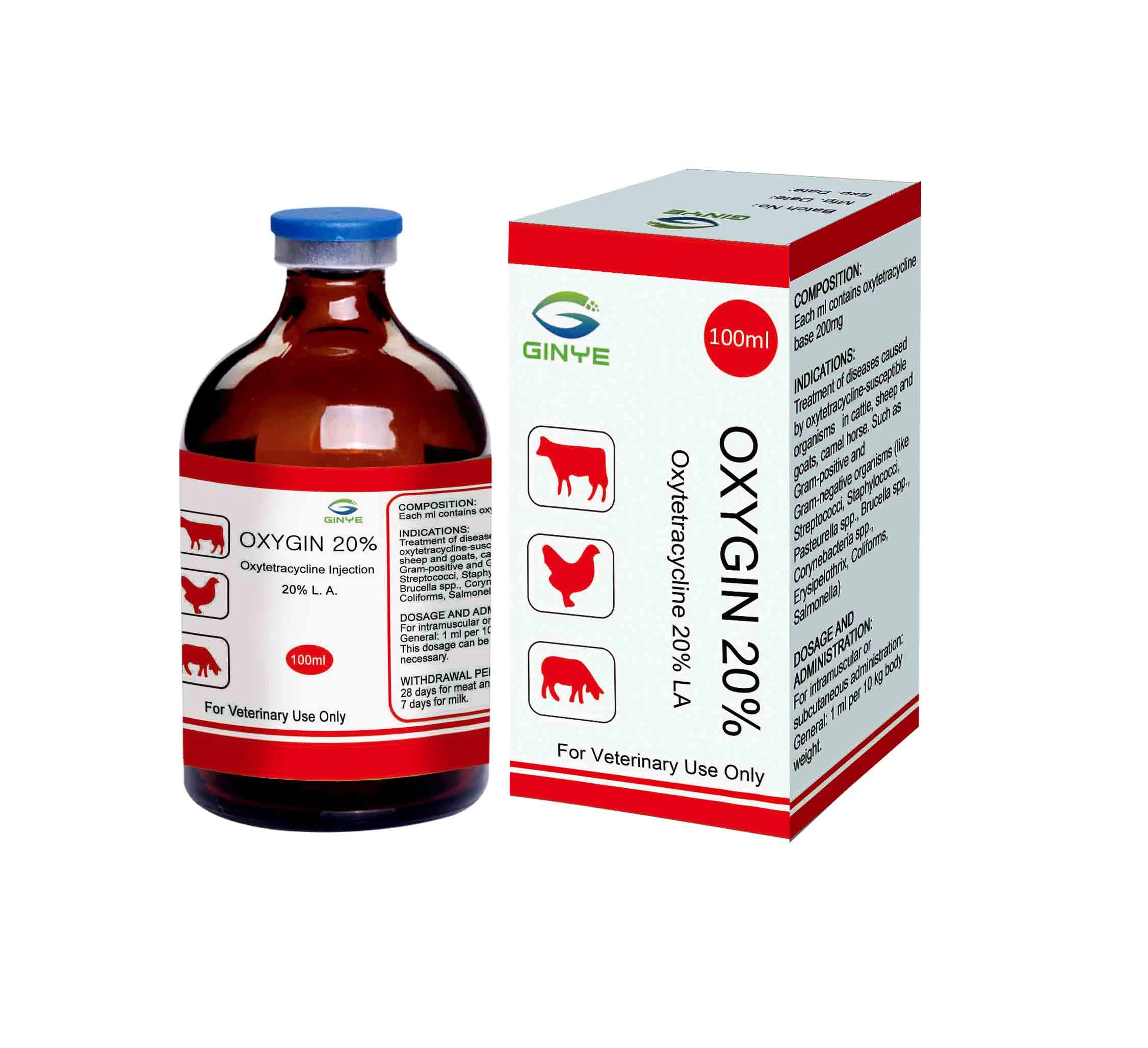 Antibióticos Cow Medicine Oxytetracycline Injection 5% 10% 20% la Veterinary Medicamentos