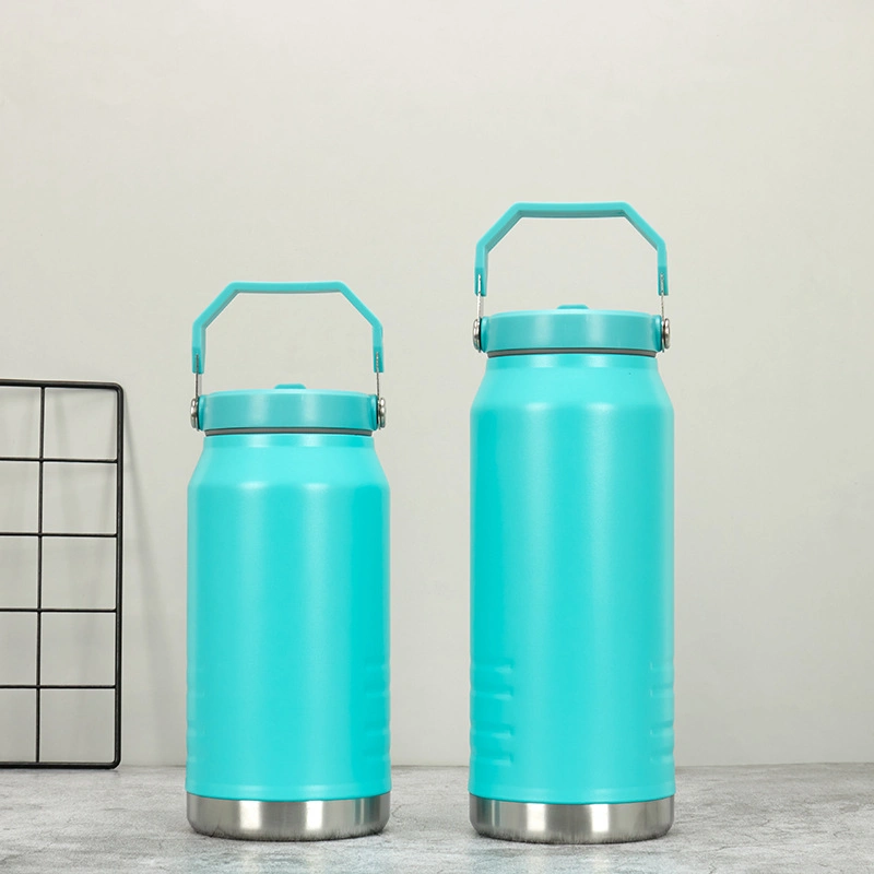 Double Wall Stainless Steel Vacuum Insulated Water Bottle Thermos Vacuum Flask Travel Mug Bottles with Lid Straw Handle