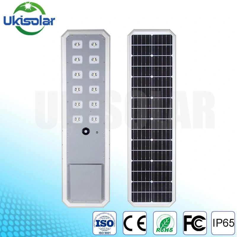 Lâmpada Solar de Jardim Ukisolar 30W 40W 60W 80W 100W 120W Tudo em Um com Controlador MPPT, Bateria LiFePO4 e Painel Mono