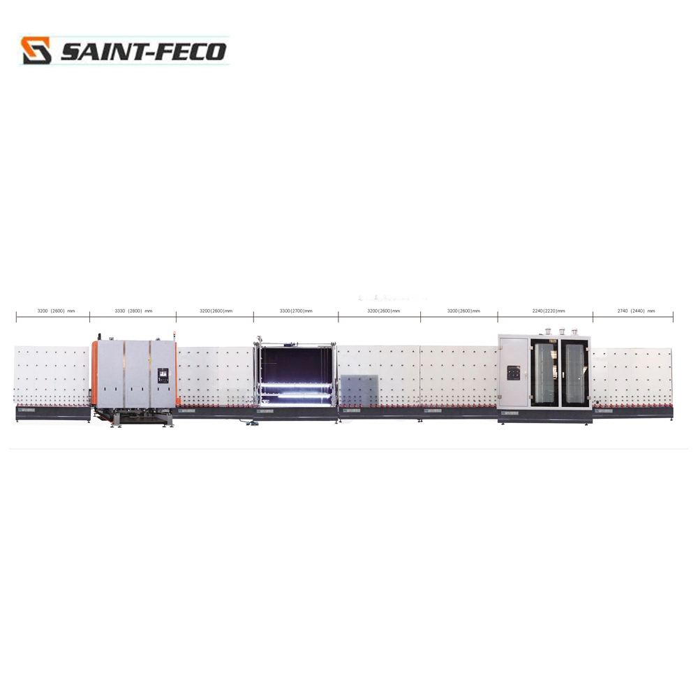 En línea vertical de vacío llenado de gas de doble acristalamiento aislante de la máquina Línea de producción de vidrio