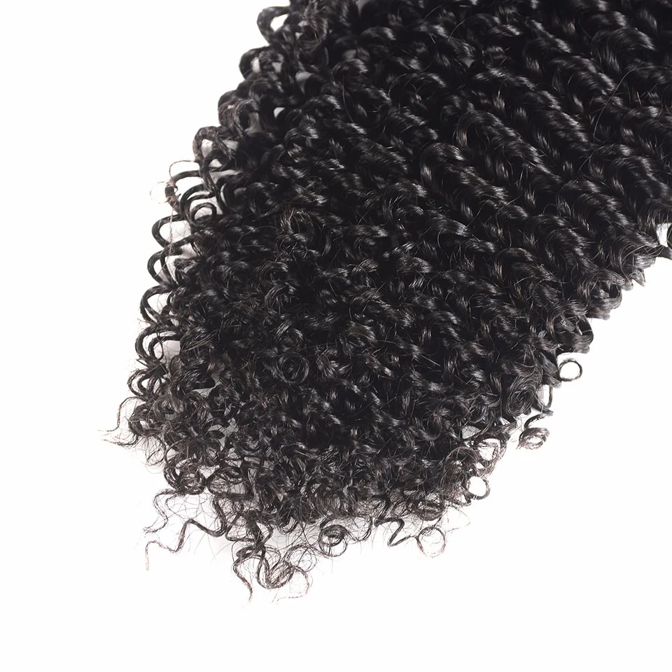 Popular Style 100% Brazilian Virgin Curly Wave Human Hair Weft Natural Black Remy Hair Products