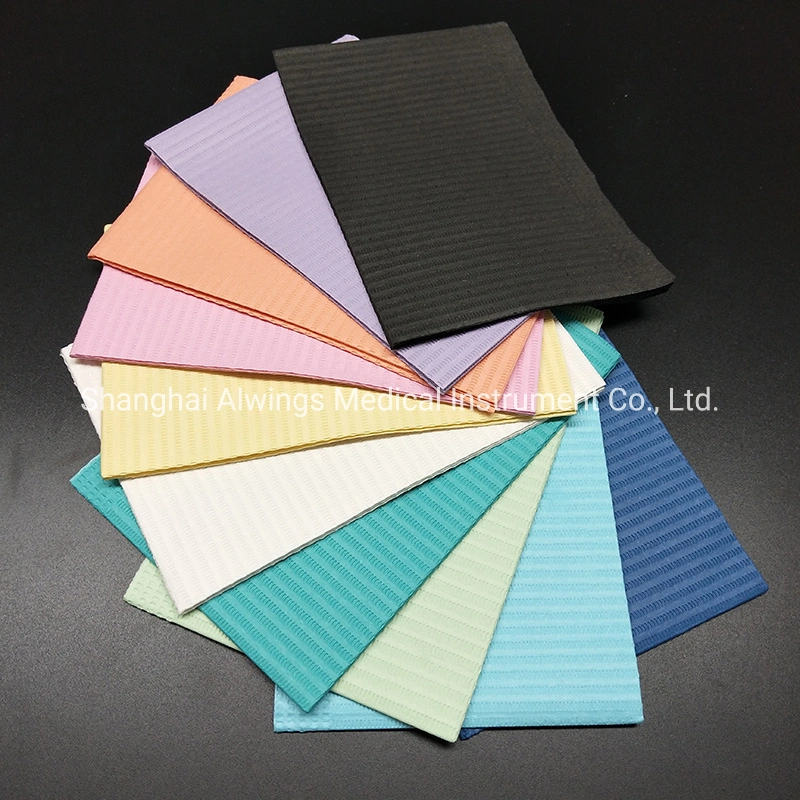 Wood Pulp Polyethylene Film Dental Disposable Bibs Patient Bibs High Absorbency