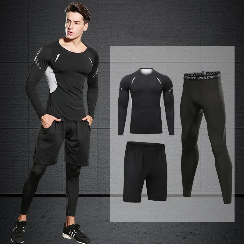 Ensemble de vêtements de sport pour hommes pour la course à pied en extérieur, le fitness et le yoga.