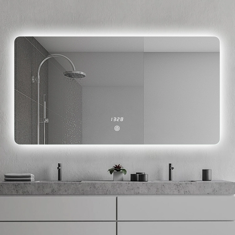 مرايا زينة مرآة مضيئة في الحمام مرآة LED