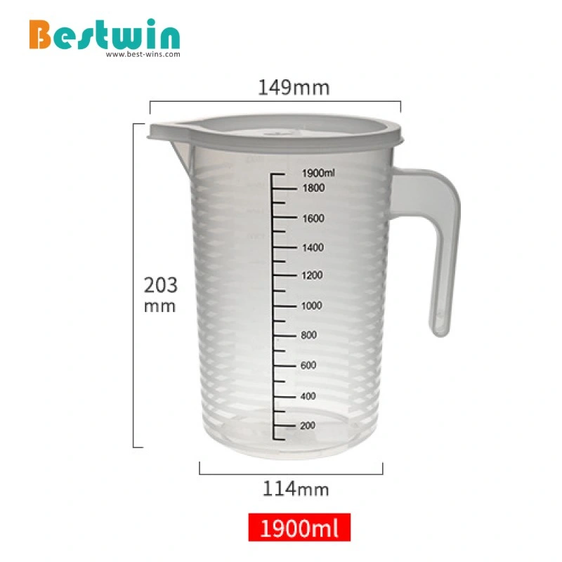 2000ml Plastic PP Polypropylene Measuring Jug Cup with Mark