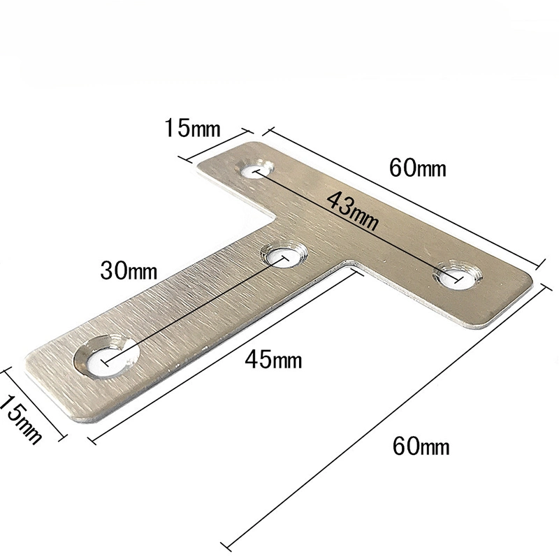 T-Type Angle Code Triangle Connector Furniture Hardware Stamping Part Stainless Steel 304