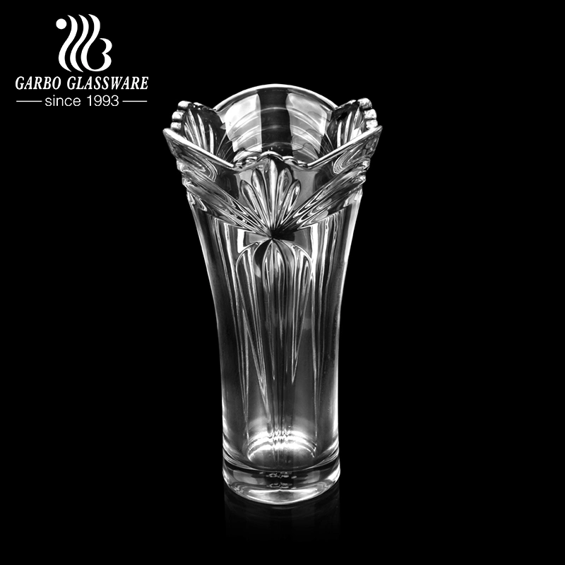 Commerce de gros cristaux de haute qualité en verre Vase de fleurs Accueil vases décoratifs clair Bud vase de verre gravés