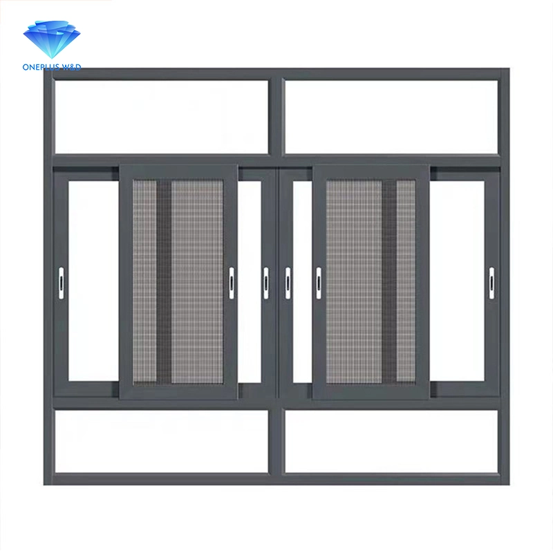 Graphic Design Horizontal Modern Sliding Windows and Doors Aluminium Double Glass Sliding Window