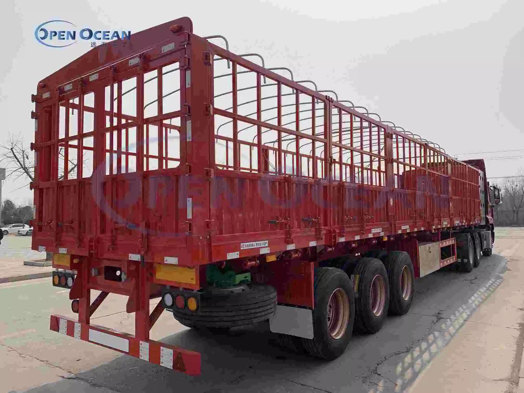 3 Axle 60 Ton Heavy Duty Fence Cargo Truck Trailers Fence Semi Trailer