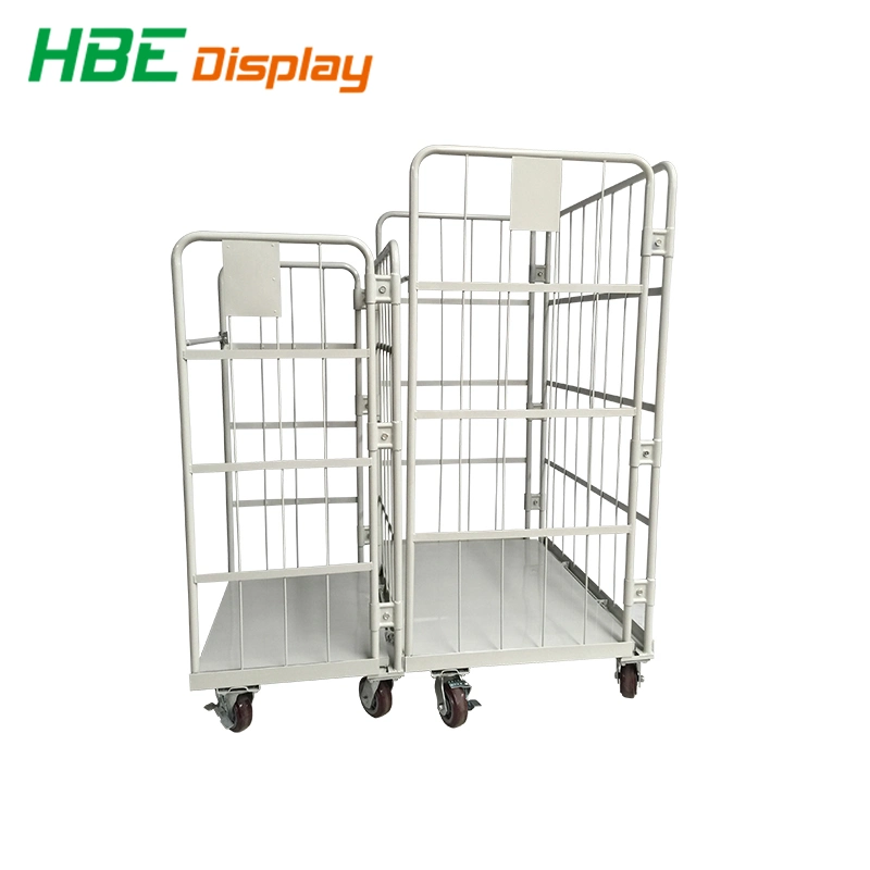 Four Sided Nestable Security Folding Trolly Roll Cage