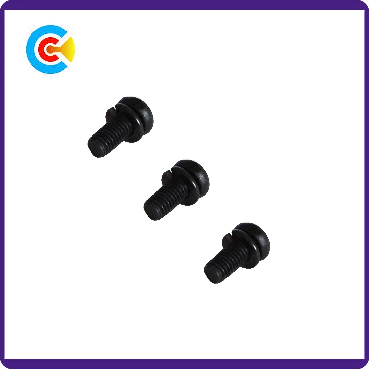 DIN/ANSI/BS/JIS Carbon-Steel/Stainless-Steel Cross Plate Head Pad Combination Screws for Building/Electric