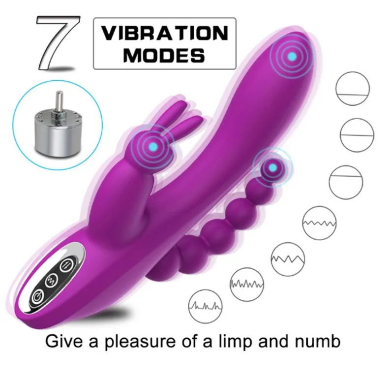 Multifrequency Vibration Masturbation Dildo Double Headed Super Power Sex Vibrator for Women