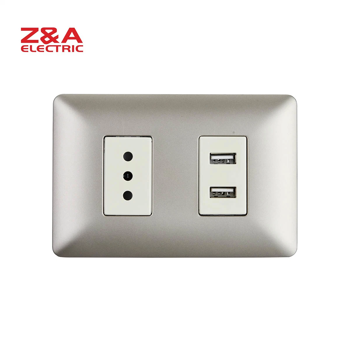 AM2266. MCS AM Series Matte Champagne + Ivory Z&A ZA Electric Wall Socket