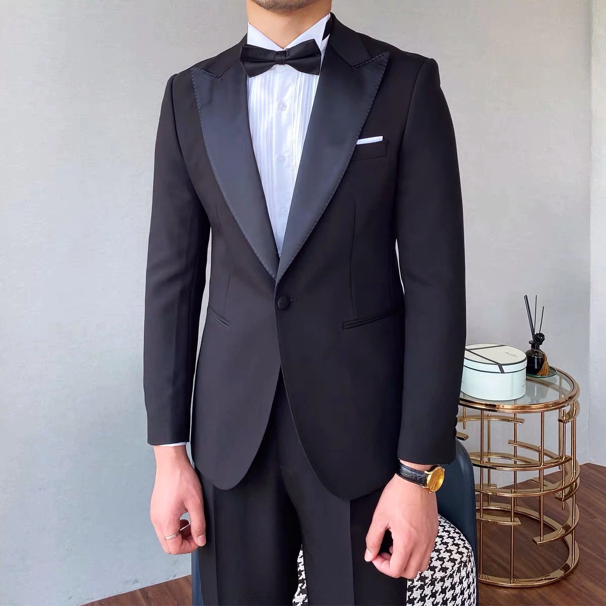 Custom Made 100% Wool Single Breasted Wedding Suit for Wedding