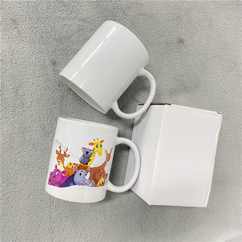 Fast Delivery 11oz White Blank Sublimation Ceramic Porcelain Mugs with Handle Tea Water Coffee Beer Travel for Sublimation