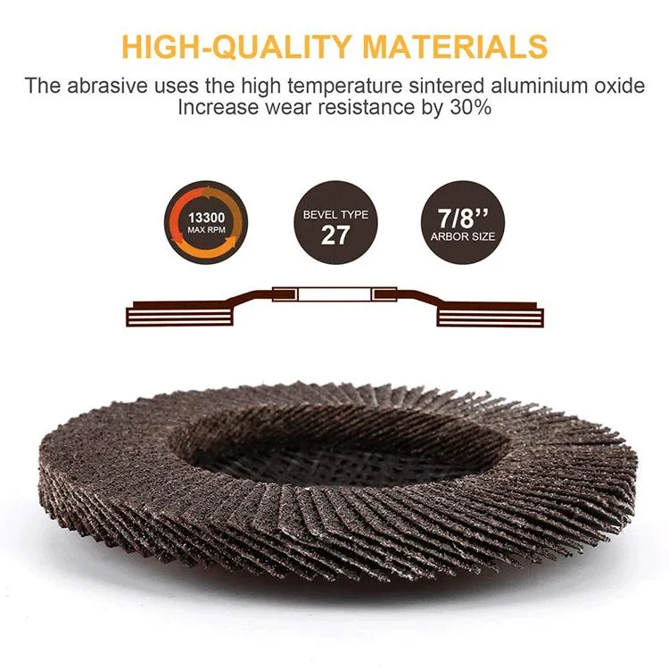 Grit 60 100mm*16mm Aluminum Oxide Coated Flexible Abrasive Flap Disc for Aluminum Copper Stainless Steel