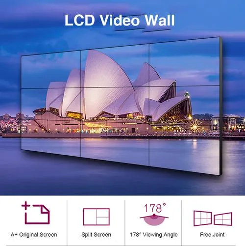 Téléviseur Full HD d'intérieur 55 pouces 2X3 3X3 Display Videowall Controller Ecran LCD de projection vidéo 3,5 mm 2X2 de 4K