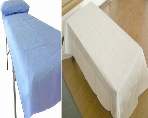 Drap de lit de massage d'hôpital médical chirurgical de tissu non tissé jetable sans élastique pour l'utilisation de station thermale d'hôtel d'hôpital