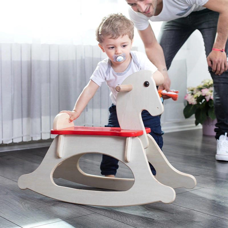 Fauteuil en bois à bascule bébé jouet cheval simplicité enfant