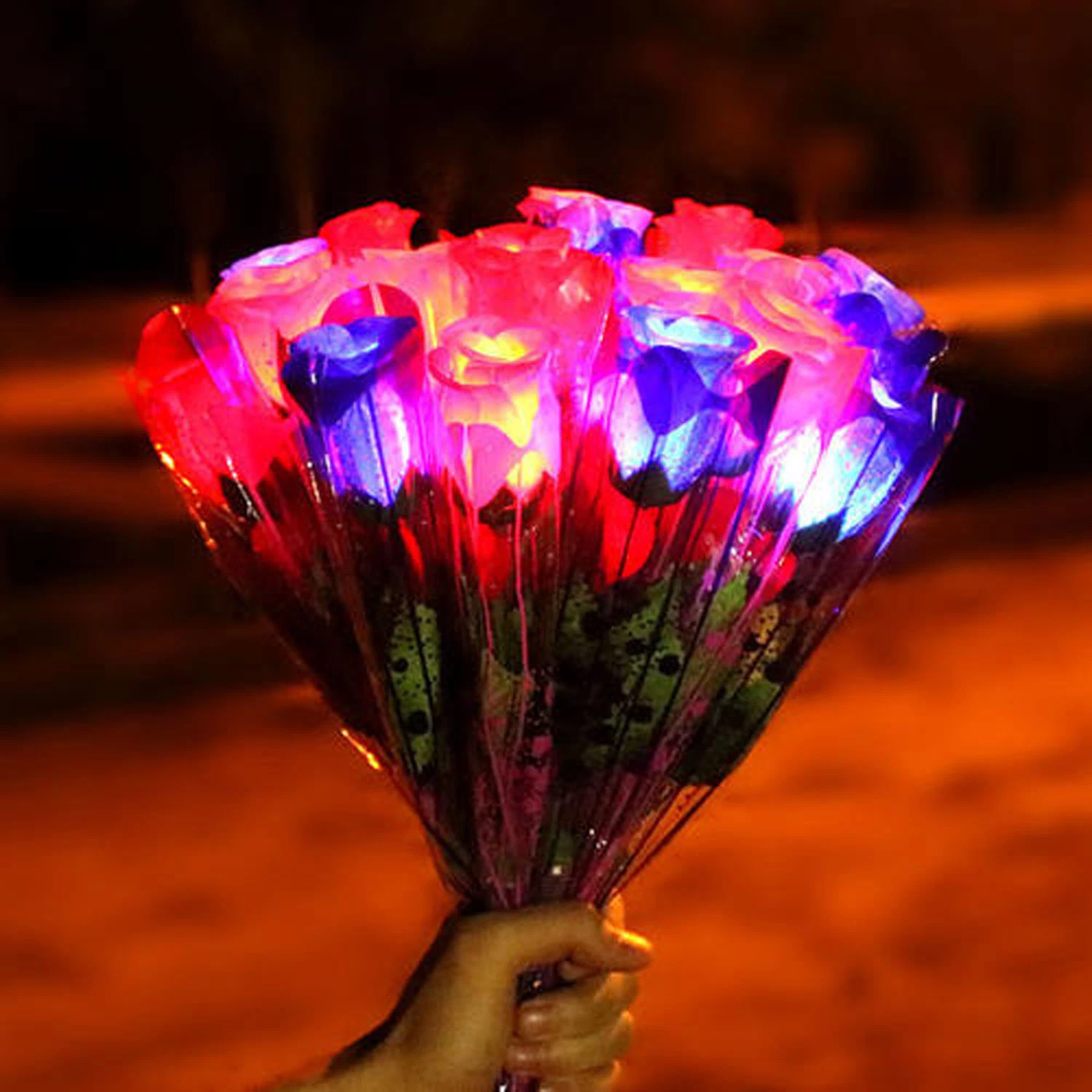 LED Flower Lights LED Rose Wedding Decoration LED Rose Flower Artificial Flower