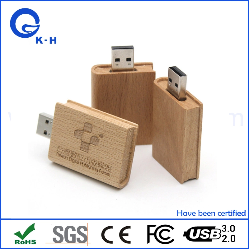 Book Shape Wooden USB 2.0 Flash Memory Stick