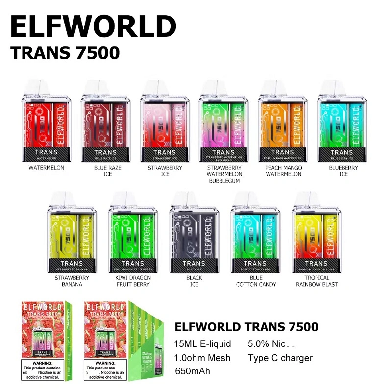 Elf World Trans 7500puffs pro 9000 Puffs Vape King Boss Einweg-Vaporizer Großhandel Ali Puff Online-Shopping EL Bar 1500-2500 Puffes Bar Vape