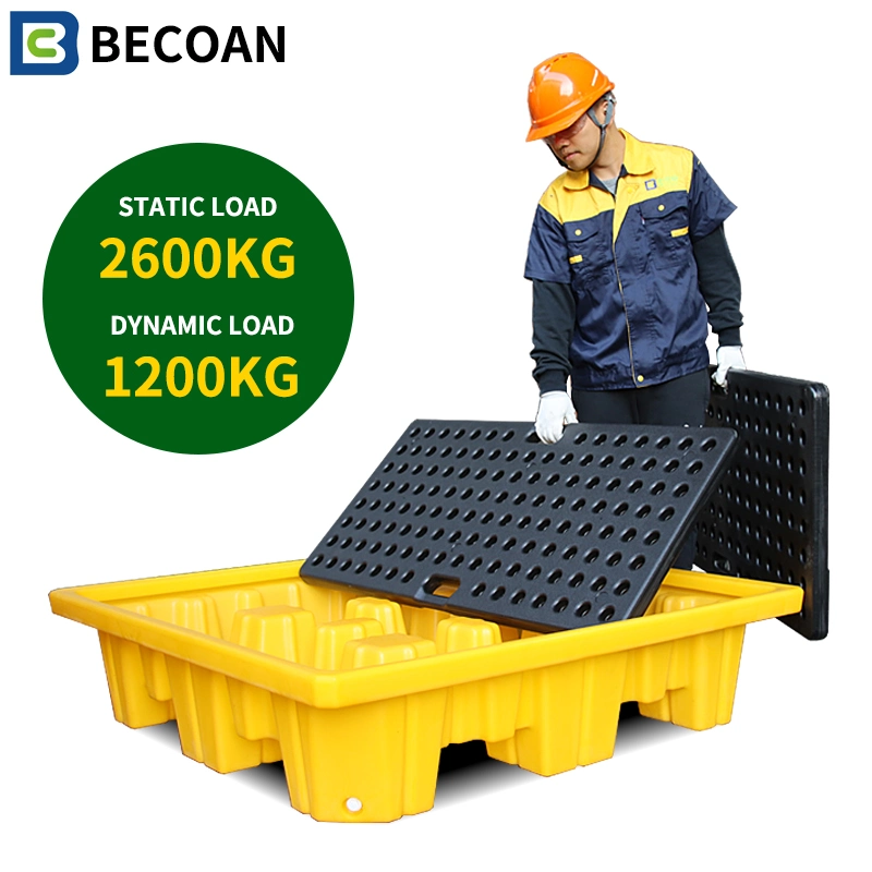 Wholesale/Supplier Safety Industrial Leak Proof Poly Plastic Spill Pallet Oil Drum Pallet for Petroleum