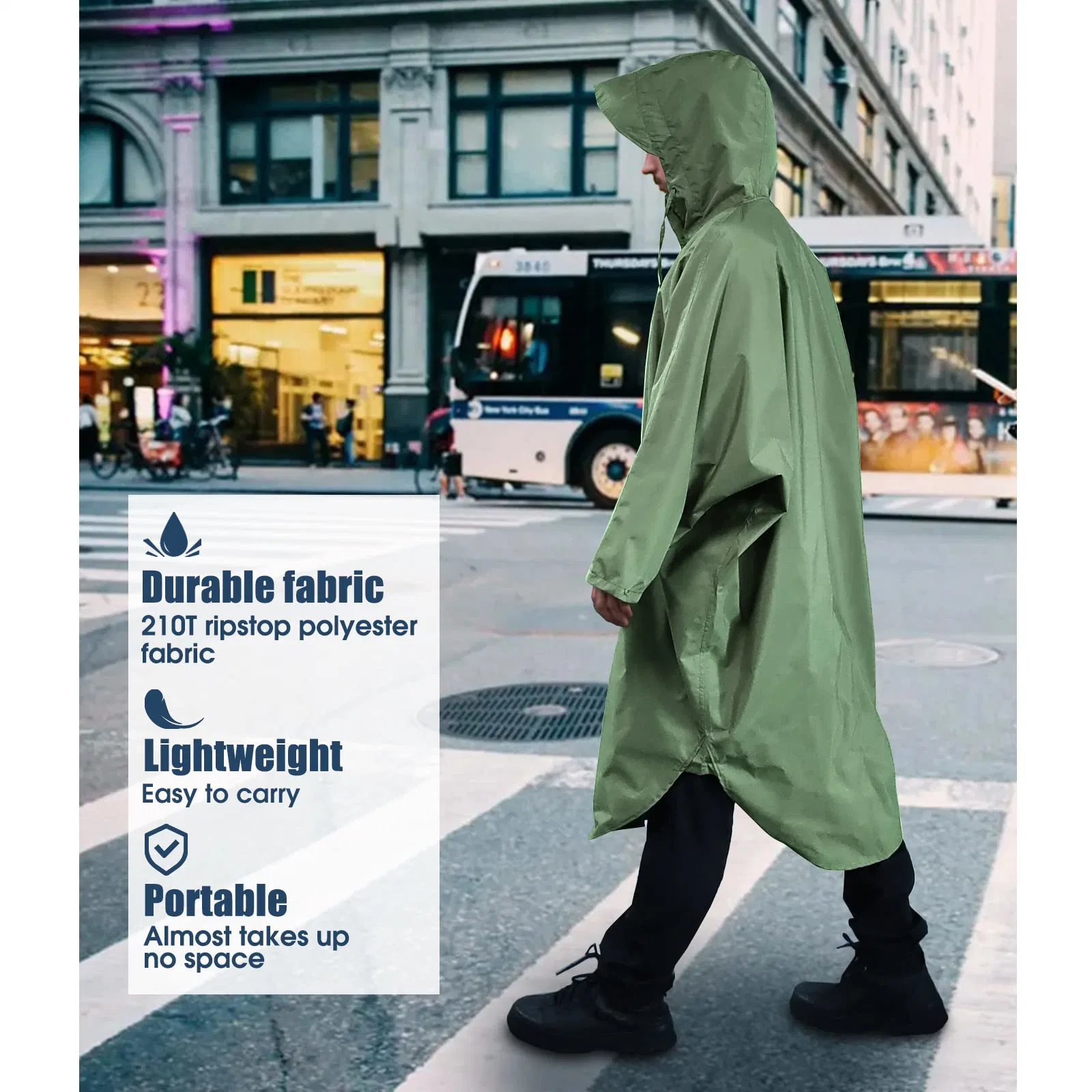 Poncho de pluie pour adultes personnalisé de haute qualité, imperméable et à la mode.