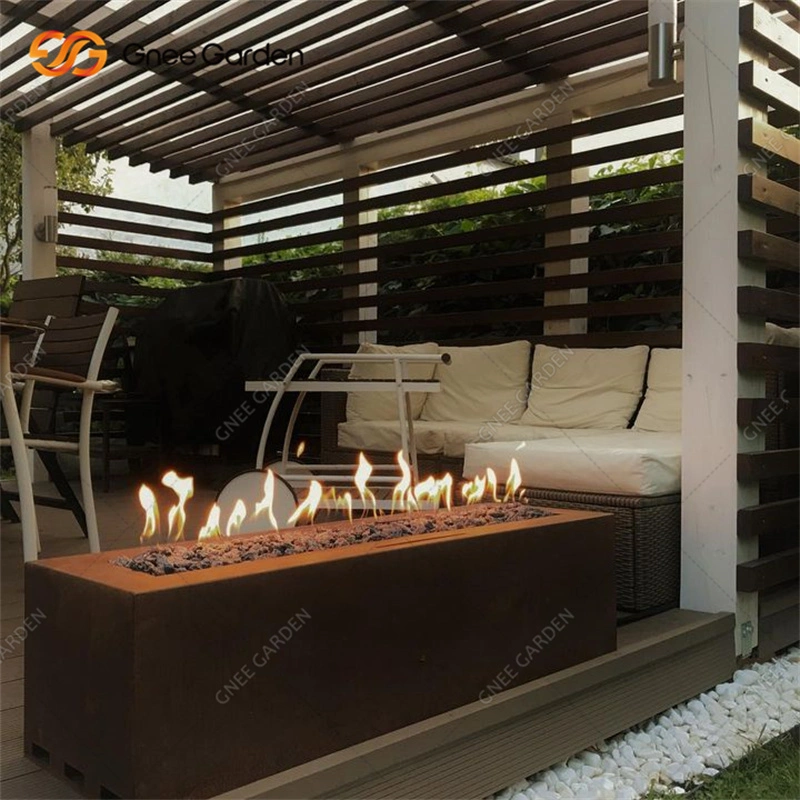 Outside Corten Steel Fire Pit Heater Propane Fuel