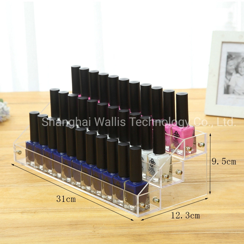 Acrylic Transparent Nail Polish Rack Disassembly 3-Layer Cosmetic Display Stand Vertical Desktop Finishing Box Storage Box