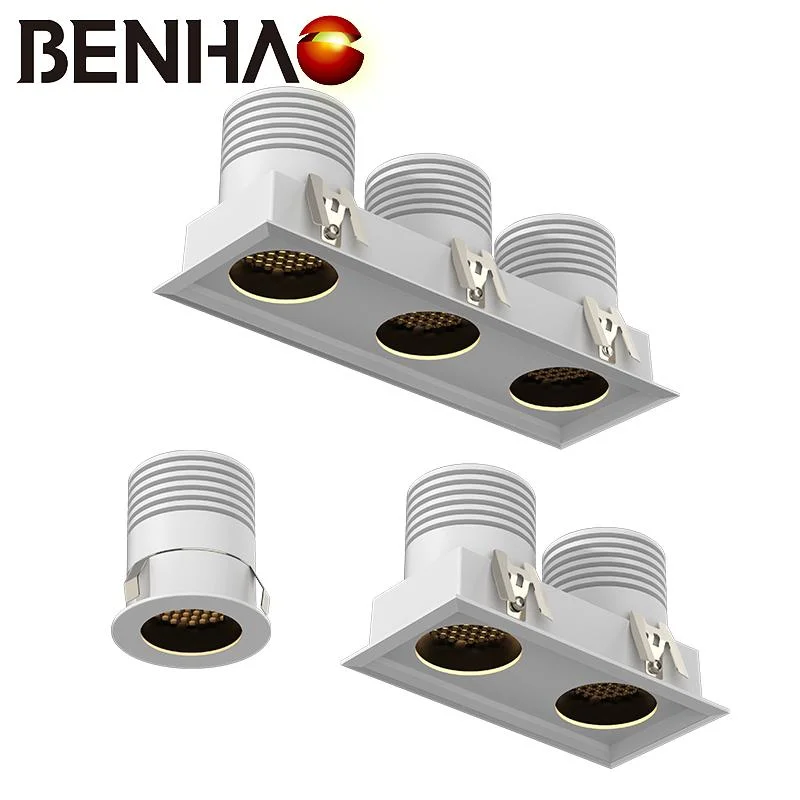 Aluminum Embedded White LED Downlight with Triple Design of Optical Lens, Anti-Glare Deep Cup and Independent Power Supply