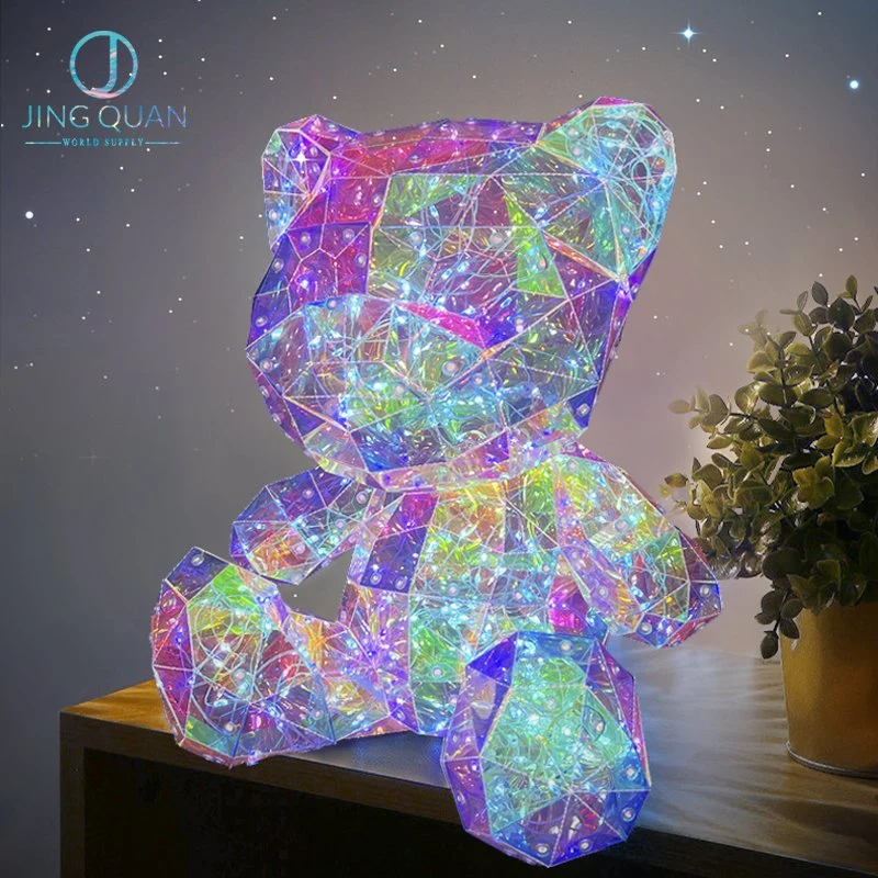 Oso LED Lámparas Fiesta Fiesta decoración Navidad Regalos día de San Valentín Decoración Regalos románticos 3D Adorno de Navidad 2023