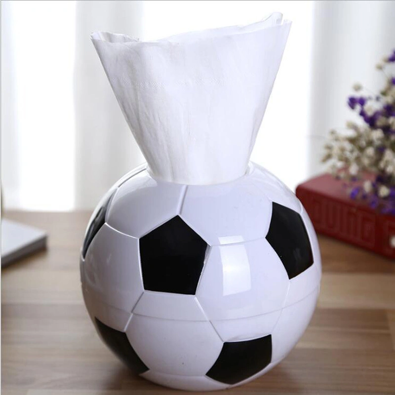 Tissue Holder Creative Runde Fußball-Form Rolle Tissue Holder Papier Pumping Box Tissue Box Papiertopf für Home Office Auto Wbb11988