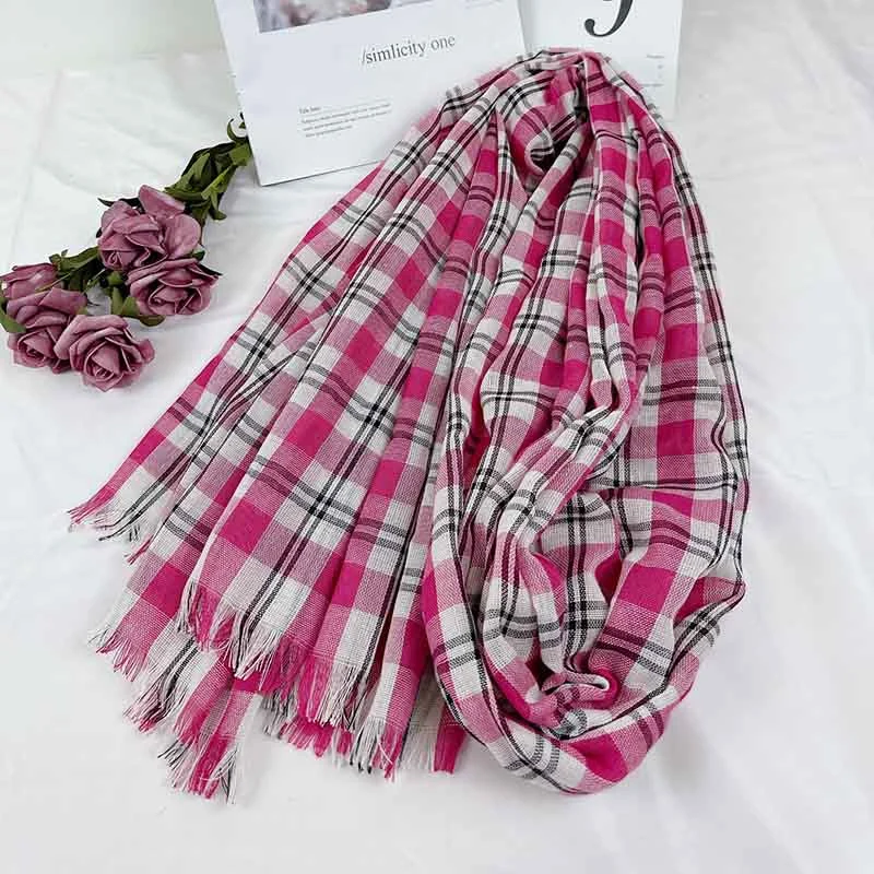 Mens Plaid Woven Scarves with Soft Feel