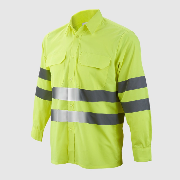 Wholesale Classic Collar Basic Long Sleeve Shirt High Visibility Hi Vis Workwear