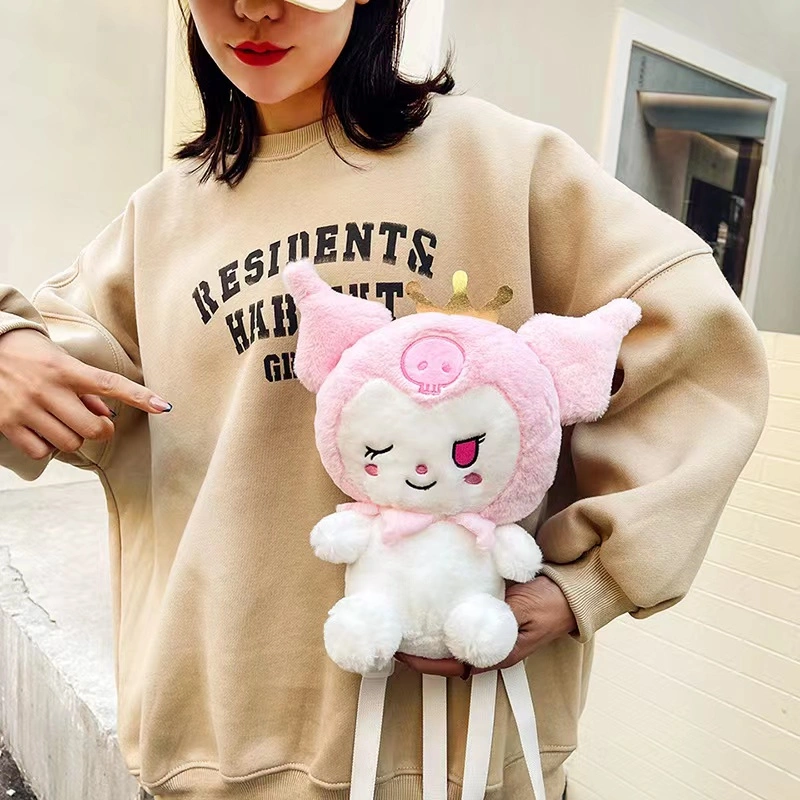 Ruunjoy Kawaii Sanrio Plush Backpack Kuromi Plushie Bag Stuffed Animals Bags Stuffed Backpacks for Girl