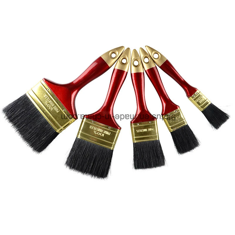 High Quality Red Plastic Handle Polyster Nylon Paint Brush 3"