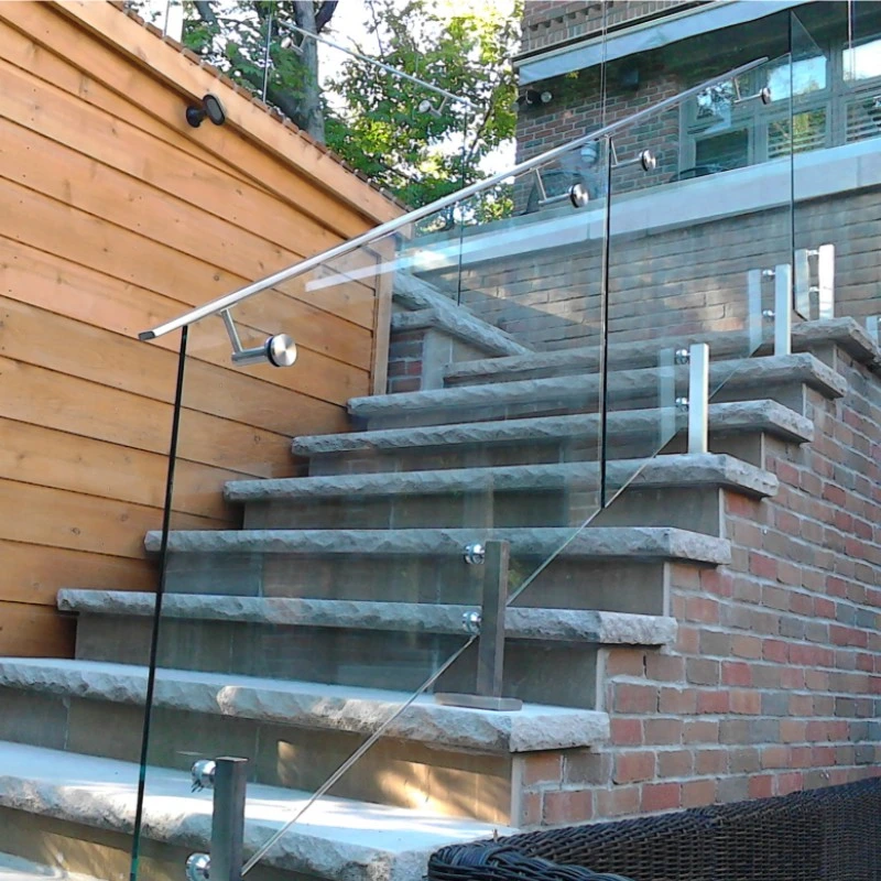 Stainless Steel Spigot 12mm Tempered Glass Railings for Staircase