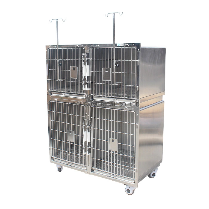 Hochey Medical Stainless Steel Kennel Dog Cage for Cat Shop Pet Hospital