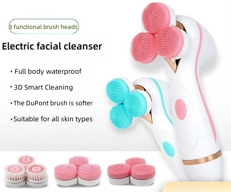 Nettoyeur de pores de face en silicone électrique masseur de levage de face