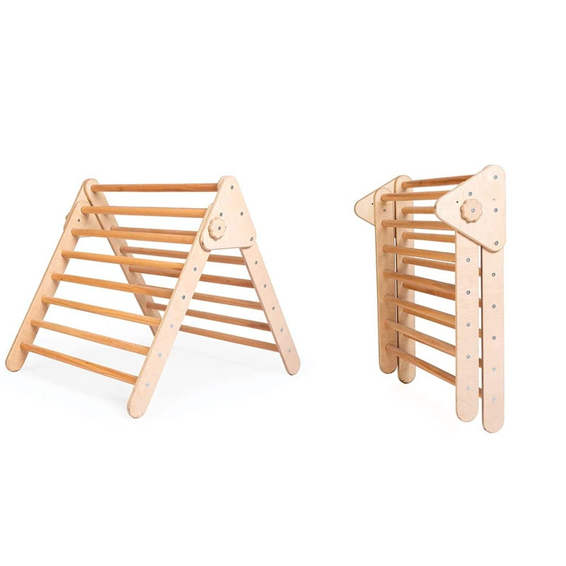 Niños Foldable Triángulo Escalada Marco de juegos de niños de madera interior de bebé niños Marco de escalada