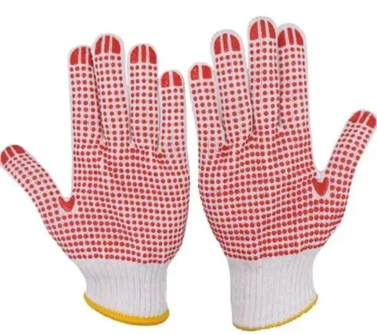 Wholesale/Supplier Labor Garden Industrial Work Safety Knitted Cotton PVC DOT Non-Slip Gloves