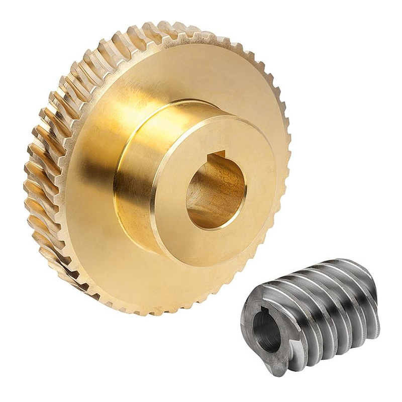 High Speeds and High Torques Worm Gears, Right-Hand Centre Distance 80 mm Brass Cuzn37 Worm Wheel and Steel Worm Shaft