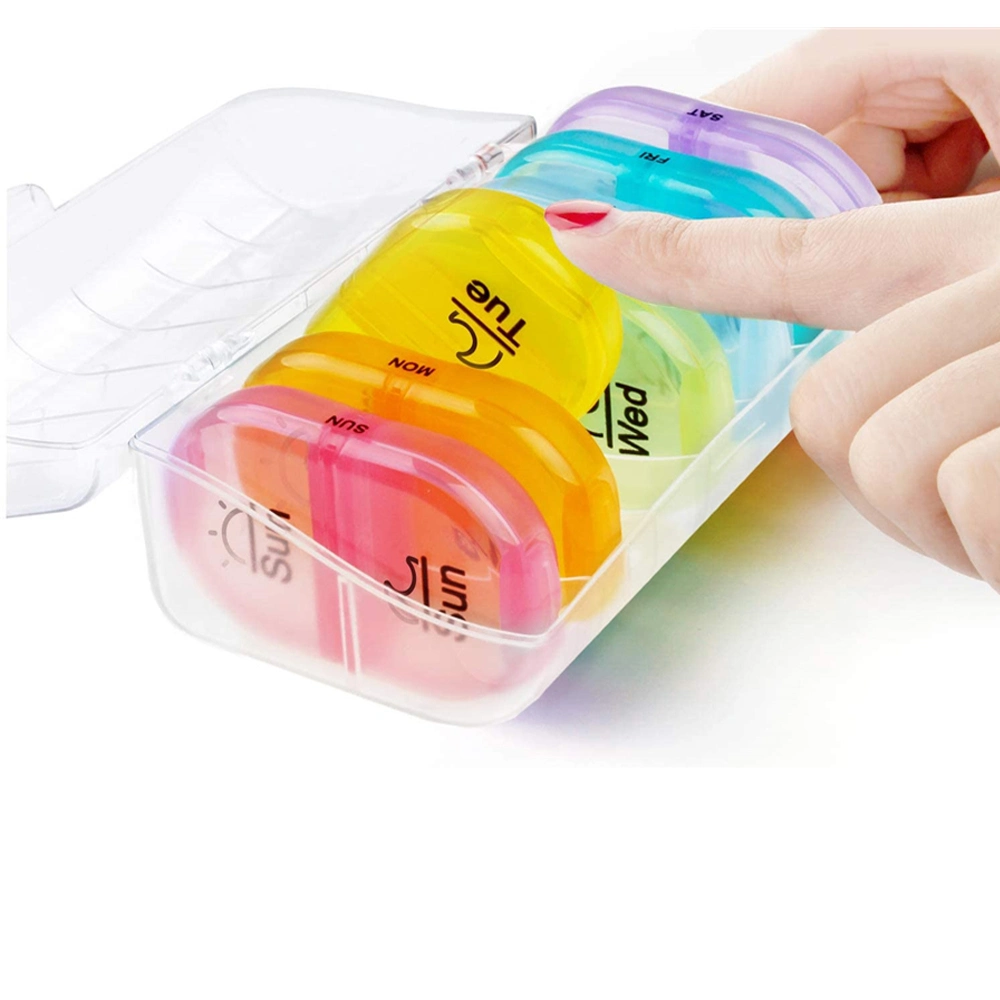 Различные красочные подарок для продвижения медицинских изделий ящик для хранения 7 дня таблетки, окно